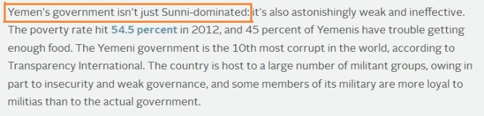 Sunni-dominated...as of 2012...by the VP for the (Shia-dominated?) Saleh government.